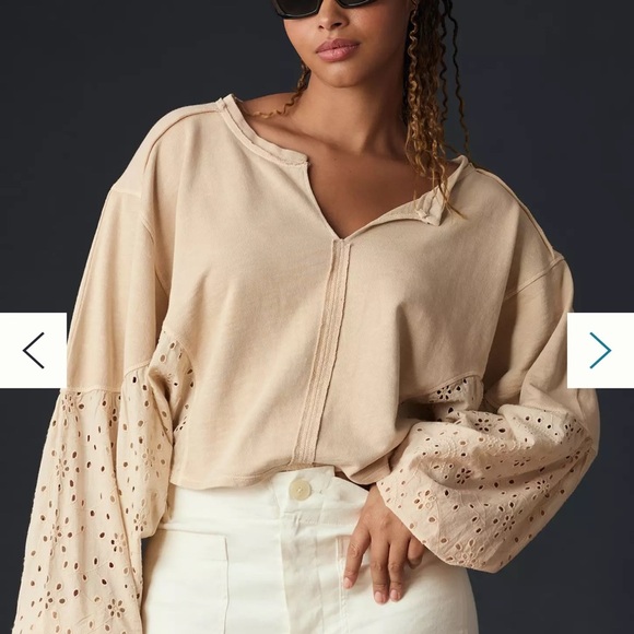 Pilcro Batwing Eyelet Sweatshirt - Picture 5 of 5